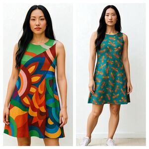 AnimaPop Italy 2 in 1 Lobster Swirl Slvls Mini Sheath Tube dress Small